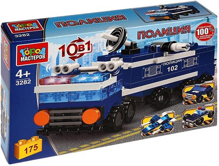 Конструктор Город мастеров Полиция 3282-JS 10 в 1 Полицейская машина