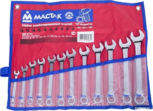 Набор ключей Мастак 0211-12P (12 предметов)