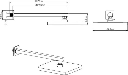 Верхний душ Diadonna D11-1906