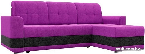 Угловой диван Mebelico Честер 61119 (правый, вельвет, фиолетовый/черный)