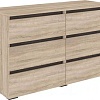 Комод Кортекс-мебель Бари 120 6ш (дуб сонома/дуб сонома/береза)