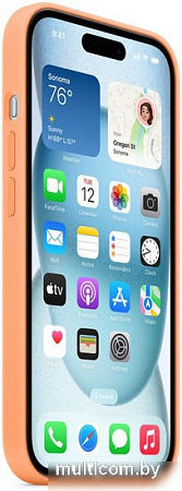 Чехол для телефона Apple MagSafe Silicone Case для iPhone 15 Plus (апельсиновый сорбет)