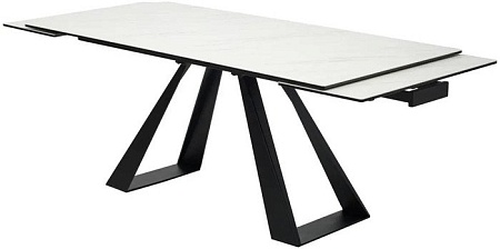 Кухонный стол M-City Fondi 180 Marbles KL-99 614M04919 (белый мрамор матовый/черный)