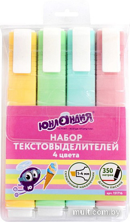 Набор текстовыделителей Юнландия Colorstar Pastel 151716 (4шт)