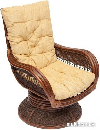Кресло-качалка TetChair Andrea Relax Medium с подушкой (античный орех/рубчик кремовый)
