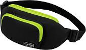 Сумка на пояс HEIKKI Rio contrast 272616 (черный/салатовый)