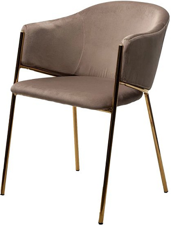 Стул с подлокотниками M-City Dill 629M05106 (bluvel-40 beige велюр/золотой)