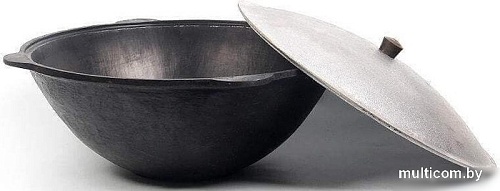 Казан Chugun Invest Узбекский с алюминиевой крышкой (8 л, круглое дно)