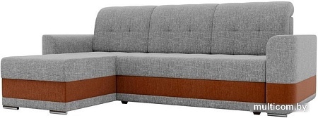 Угловой диван Mebelico Честер 61127 (левый, рогожка, серый/коричневый)
