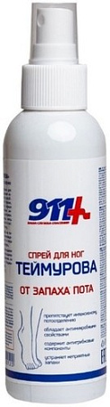 911 Спрей для ног Теймурова от пота и запаха 150 мл
