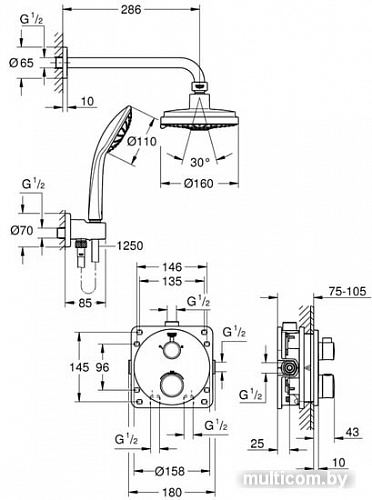 Душевая система Grohe Grohtherm 34735000