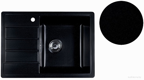 Кухонная мойка Marblan Recta R (оникс, с сифоном)