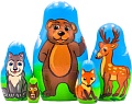 Развивающая игра Брестская Матрешка Лесные животные (набор 5 шт)