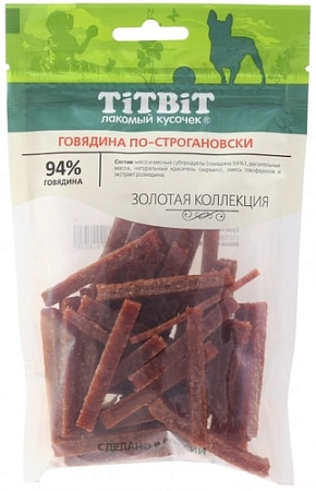 Лакомство для собак TiTBiT Говядина по-строгановски 80 г