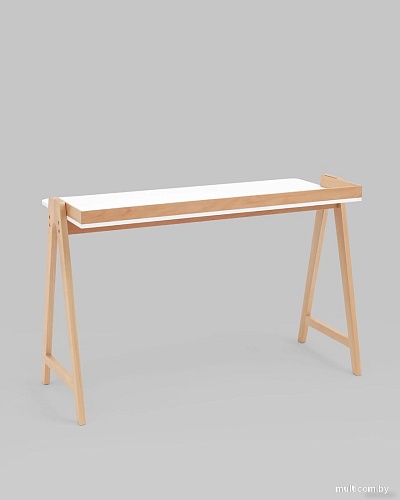 Стол Stool Group Pyramid 118x53 T-002-P (белый/светлое дерево)