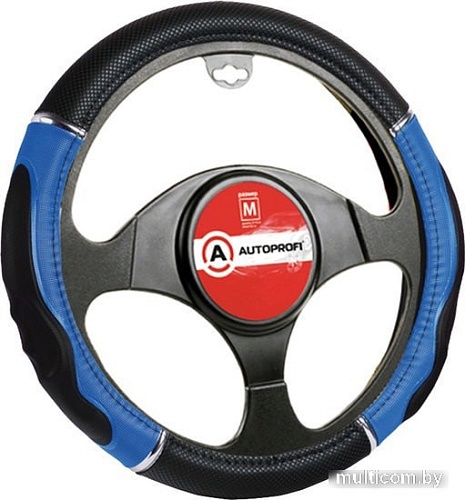 Оплетка на руль Autoprofi GL-1020 BK/BL (M) (черный/синий)