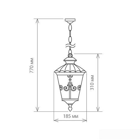 Уличный подвесной светильник Elektrostandard Diadema H GLYF-8046H (черное золото)