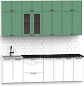 Готовая кухня Интермебель Лион-8 2.4м (мята софт/белый софт/сесамо)