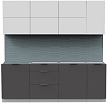 Готовая кухня Интермебель Микс Топ-37 2.2м без столешницы (белый премиум/графит серый)
