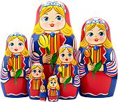 Развивающая игра Брестская Матрешка С тюльпанами в народном голландском костюме (набор 7 шт)