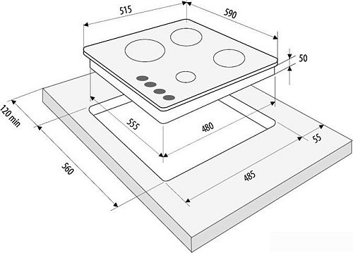 Варочная панель Fornelli PGT 60 Calore (черный)