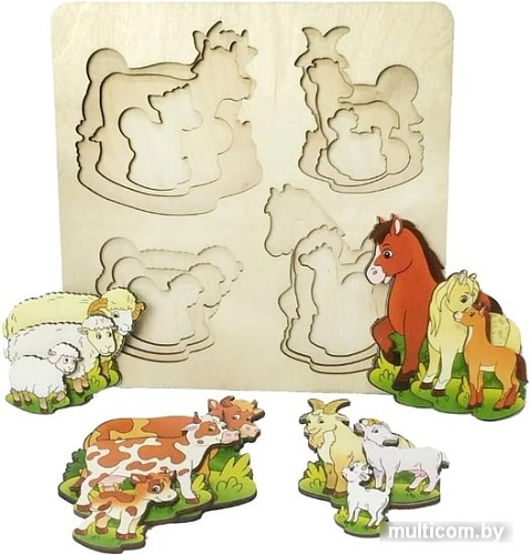 Мозаика/пазл Нескучные игры Домашние животные. Больше-меньше 7914