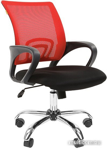 Кресло CHAIRMAN 696 Chrome (черный/красный)