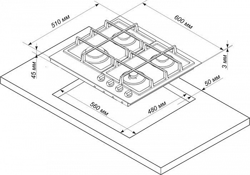 Варочная панель Electronicsdeluxe GG4 750229F-060