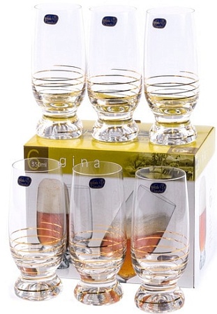Набор бокалов для пива Bohemia Crystal Gina 40159/M8441/350