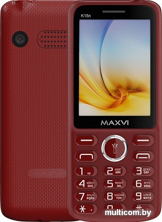 Мобильный телефон Maxvi K15n (винный красный)