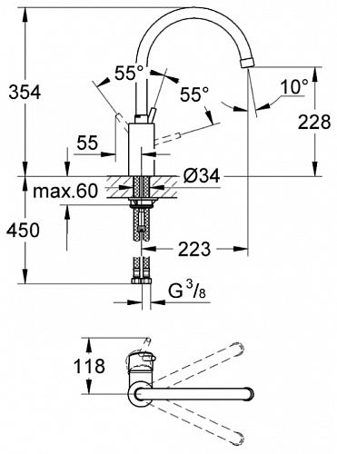 Однорычажный смеситель Grohe Concetto 32661