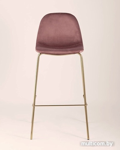Стул Stool Group Валенсия велюр барный (пыльно-розовый) золотые ножки