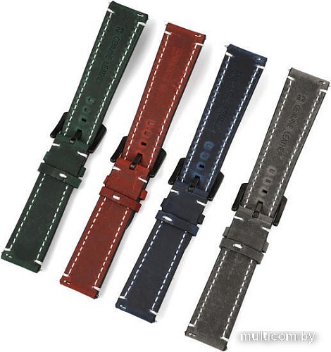 Ремешок Rumi кожаный Leather GT3 20 мм (глубокий темно-зеленый)