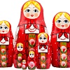 Развивающая игра Брестская Матрешка В красном платке и сарафане с орнаментом (набор 7 шт)