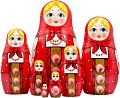 Развивающая игра Брестская Матрешка В красном платке и сарафане с орнаментом (набор 7 шт)