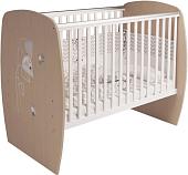 Детская кроватка Polini Kids French 700, Amis (белый/дуб пастельный)