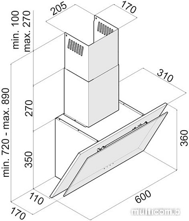 Кухонная вытяжка Ciarko Beresta 60 (черный)