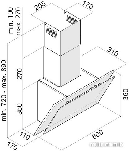 Кухонная вытяжка Ciarko Beresta 60 (черный)