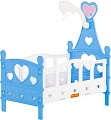Кроватка для кукол Полесье сборная №3 62055 (6 элементов, голубой/белый)