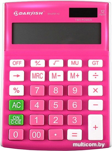 Бухгалтерский калькулятор Darvish DV-2707-12Pk (розовый)
