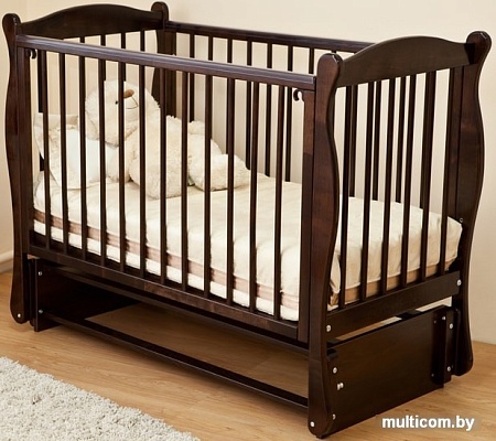 Классическая детская кроватка Красная звезда Уралочка С744 (шоколад)