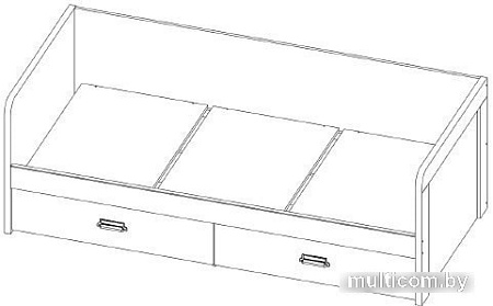 Кровать Анрэкс Diesel 90-2/D1 90x200 653498 (дуб мадура/веллингтон)