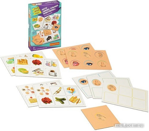 Развивающая игра Bondibon Лото Вижу. Слышу. Чувствую! 3 в 1 ВВ4878