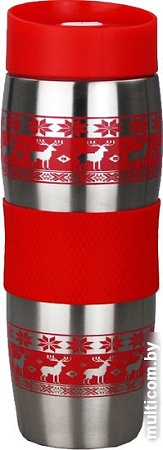 Термокружка Alpenkok AK-04022A Олени красные 0.4л (серебристый/красный)