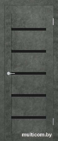 Юркас Stark ST8 ДО 90x200 (бетон темный/lacobel черный лак)