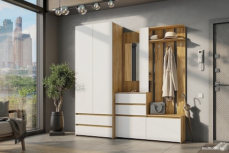 Стенка Mio Tesoro Некст 1 (дуб золотой/белый)