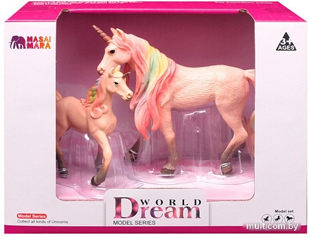 Набор фигурок Masai Mara Мир фэнтези. Семья персиковых единорогов MM206-403