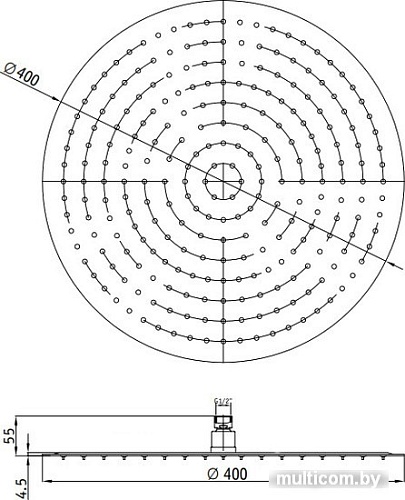 Верхний душ RGW SP-81B 40x40 см