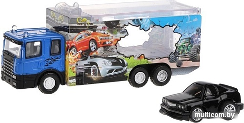 Автовоз Пламенный мотор С мини машинкой 870530 (синий)