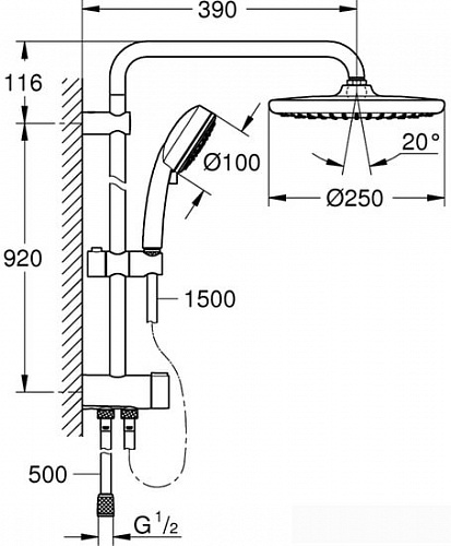 Душевая система Grohe Tempesta Cosmopolitan System 250 26675000